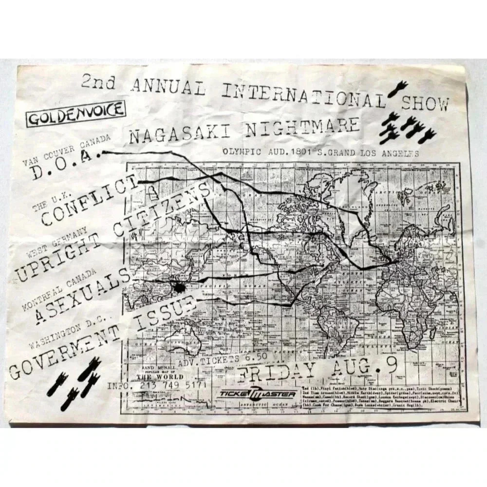 Vtg Rock Thrash Heavy Metal Band Concert Flyer Golenvoice A Sexuals CONFLIT